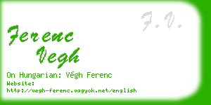 ferenc vegh business card